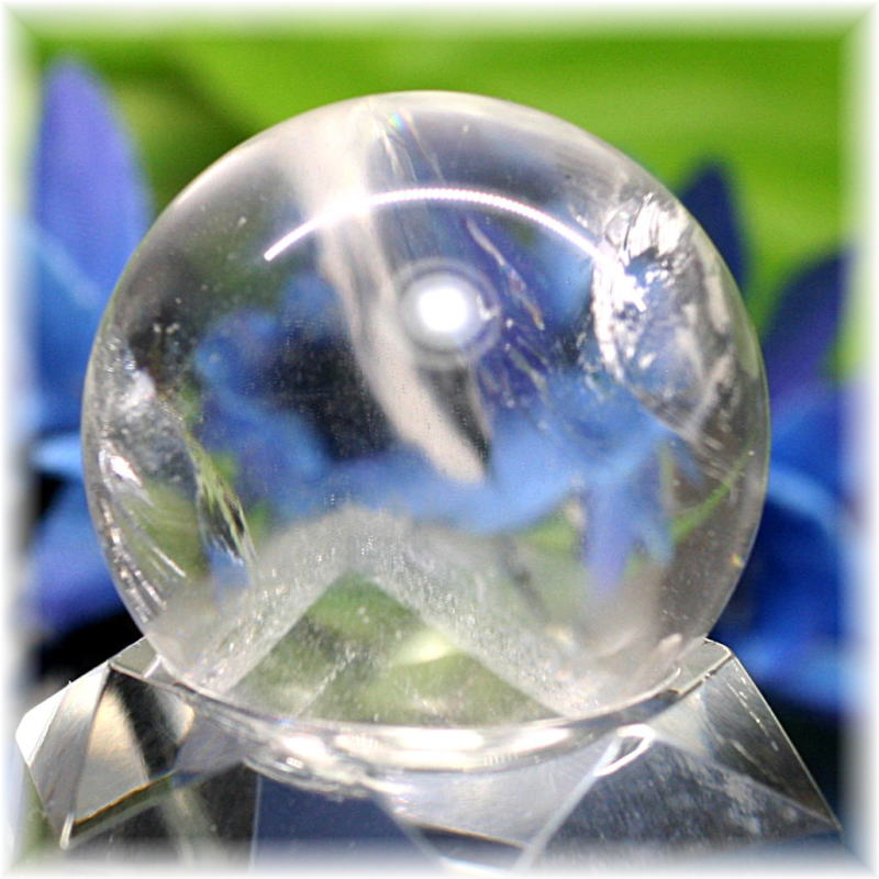 高品質]ファントムレインボー水晶丸玉/アイリスクォーツスフィア（27.7