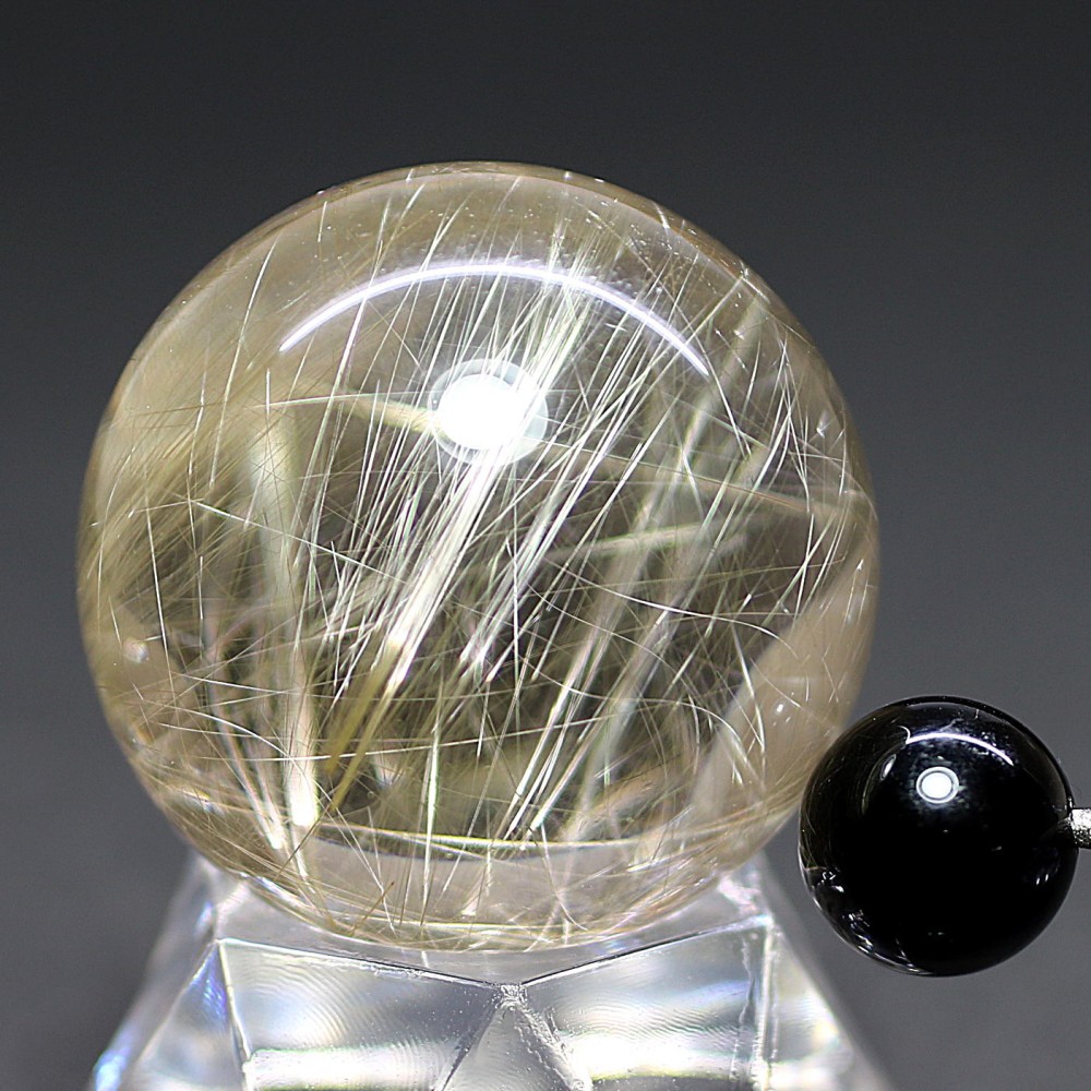 ゴールドルチルクォーツ丸玉/スフィア（直径30.1mm） - 埼玉県吉川市の