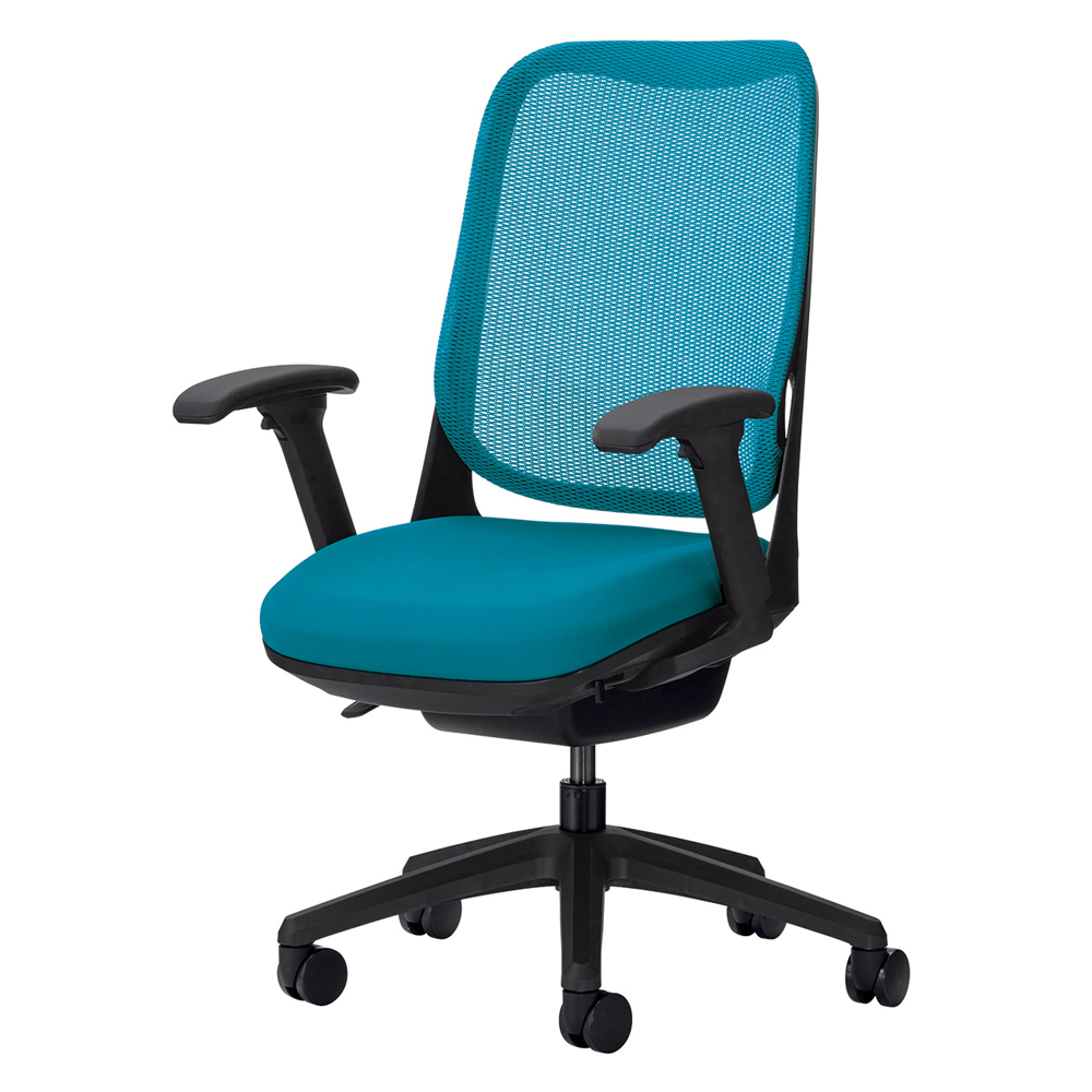 デスクチェア「ライド RIDE No.3567F-K」背フレーム/ブラック 脚ベース