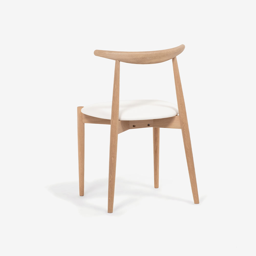 秋田木工 ダイニングチェア「No.0808」ナラ材 白木塗装 PVCIV2