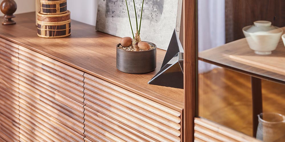 カリモク家具 サイドボード「デセール Q301KK」ウォールナット材XRG色