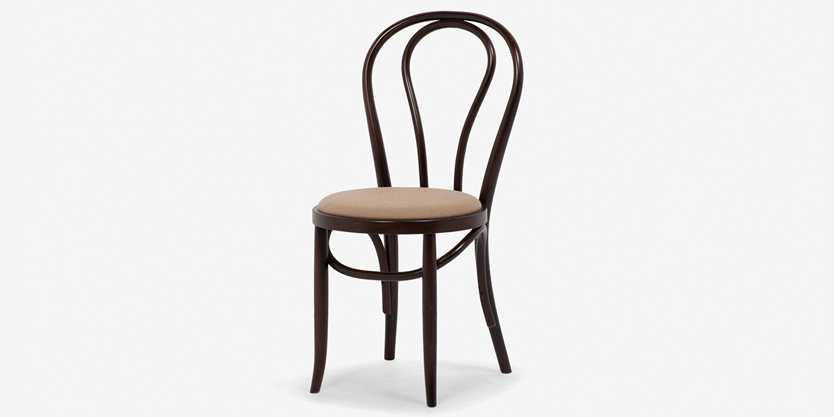 秋田木工 ダイニングチェア「16B-OU」ブナ材 ウォールナット色/張地 布