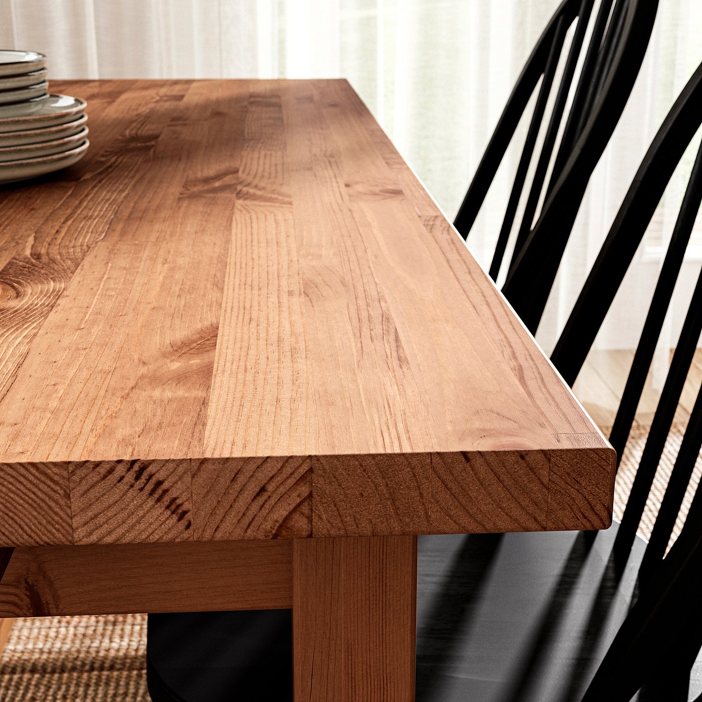 NORDVIKEN ノルドヴィーケン 伸長式テーブル, アンティークステイン