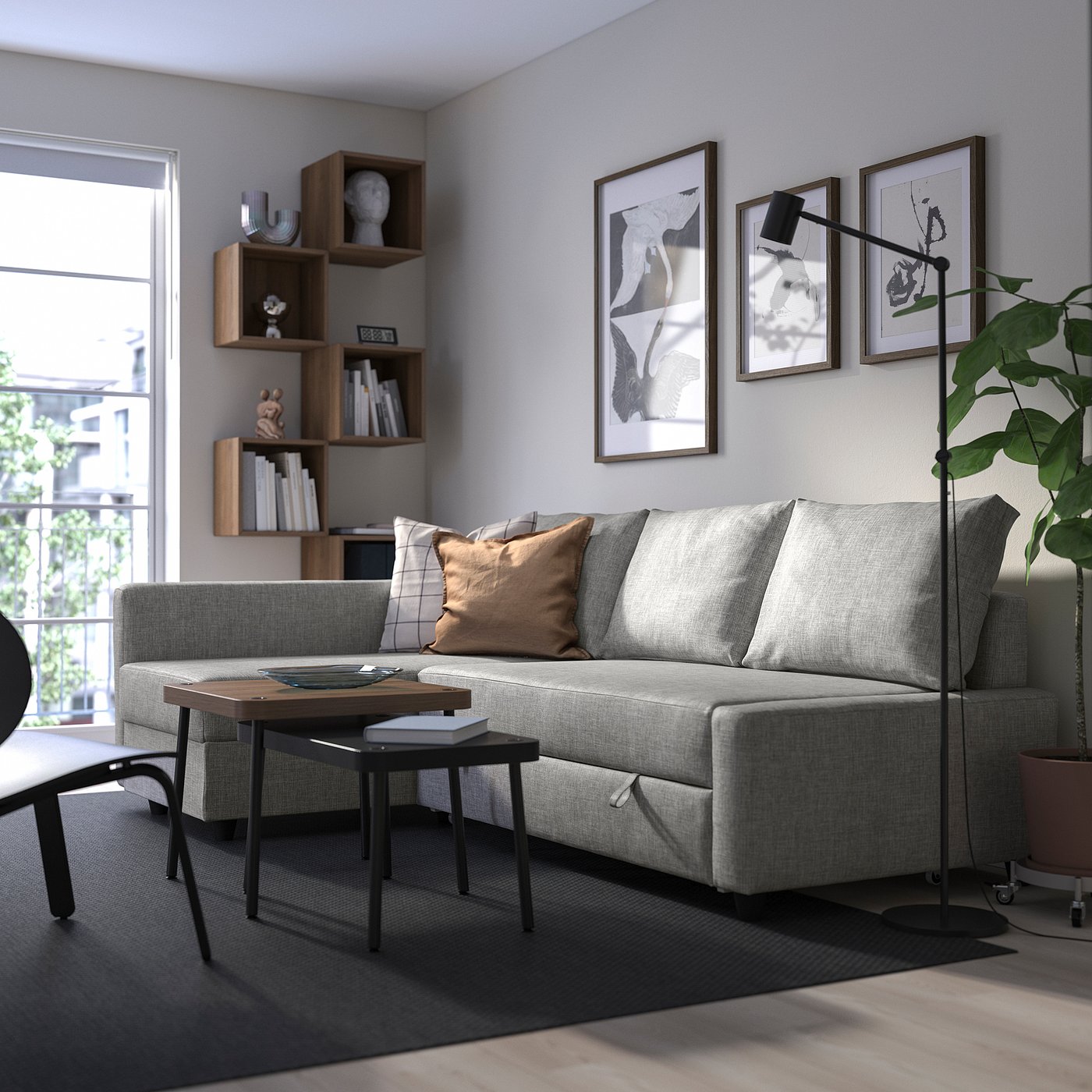 FRIHETEN フリーヘーテン コーナーソファベッド 収納付き