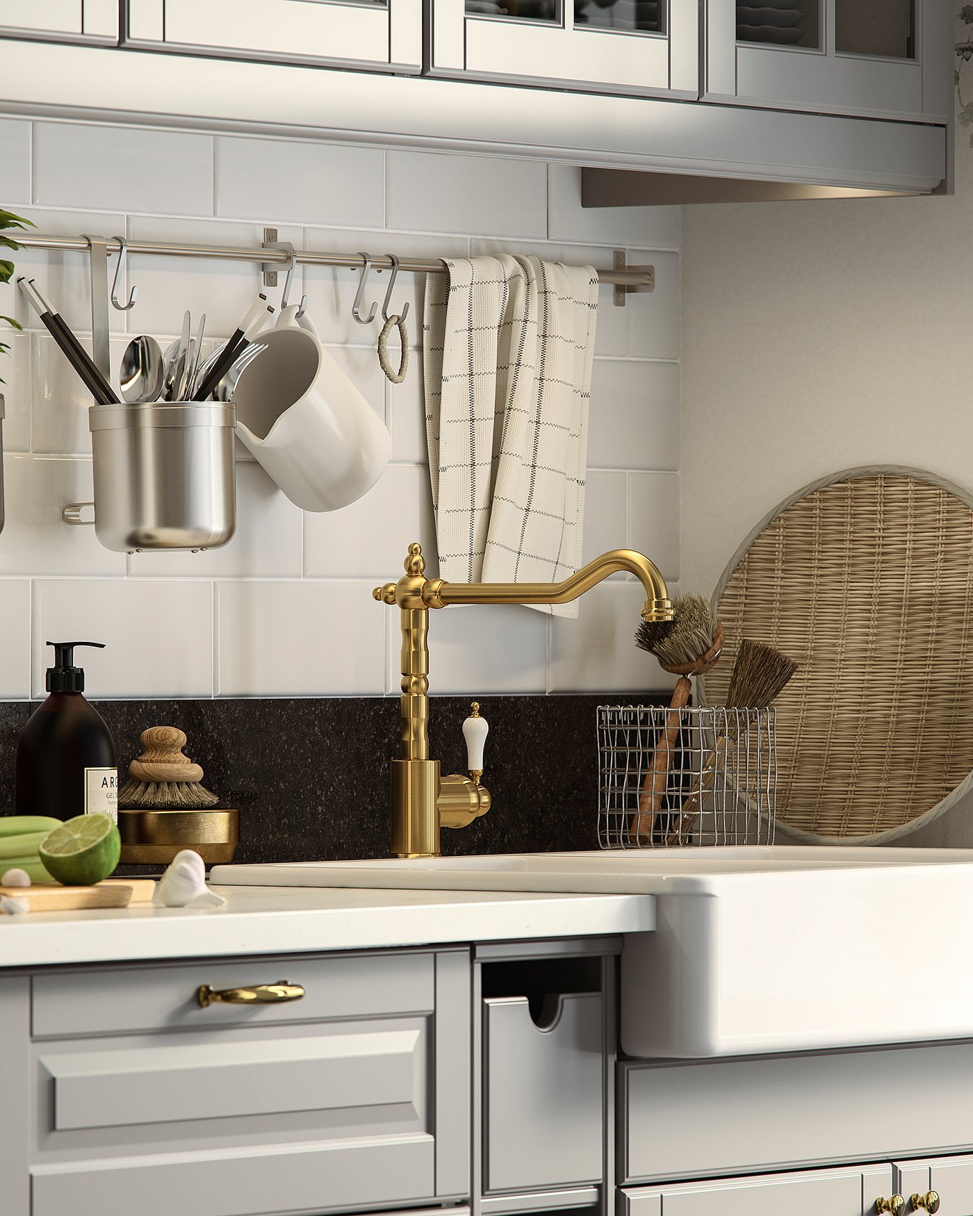 GLITTRAN グリットラン キッチン混合栓, 黄銅色 - IKEA