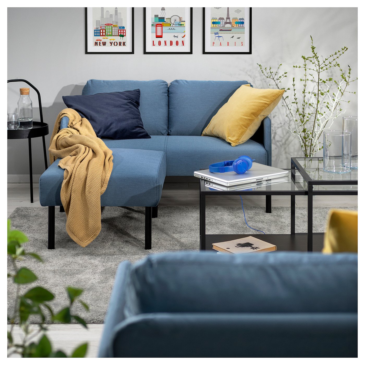 GLOSTAD グロスタード 2人掛けソファ 寝椅子付き, クニーサ ミディアム