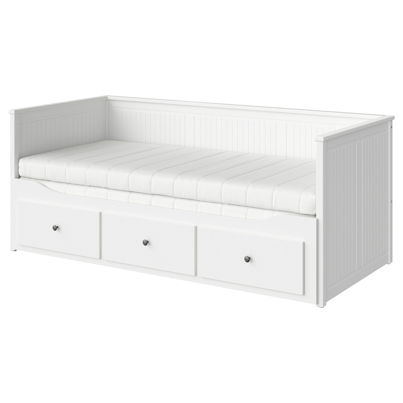 HEMNES ヘムネス デイベッド 引き出し3/マットレス2付き, ホワイト