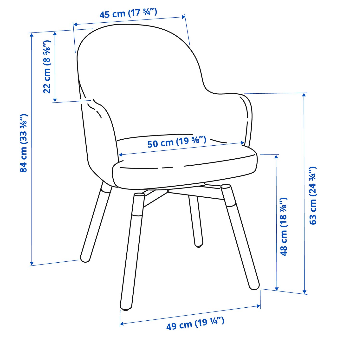 JANOLOF ヤンオロフ 回転パーソナルチェア, グンナレド ダークグレー