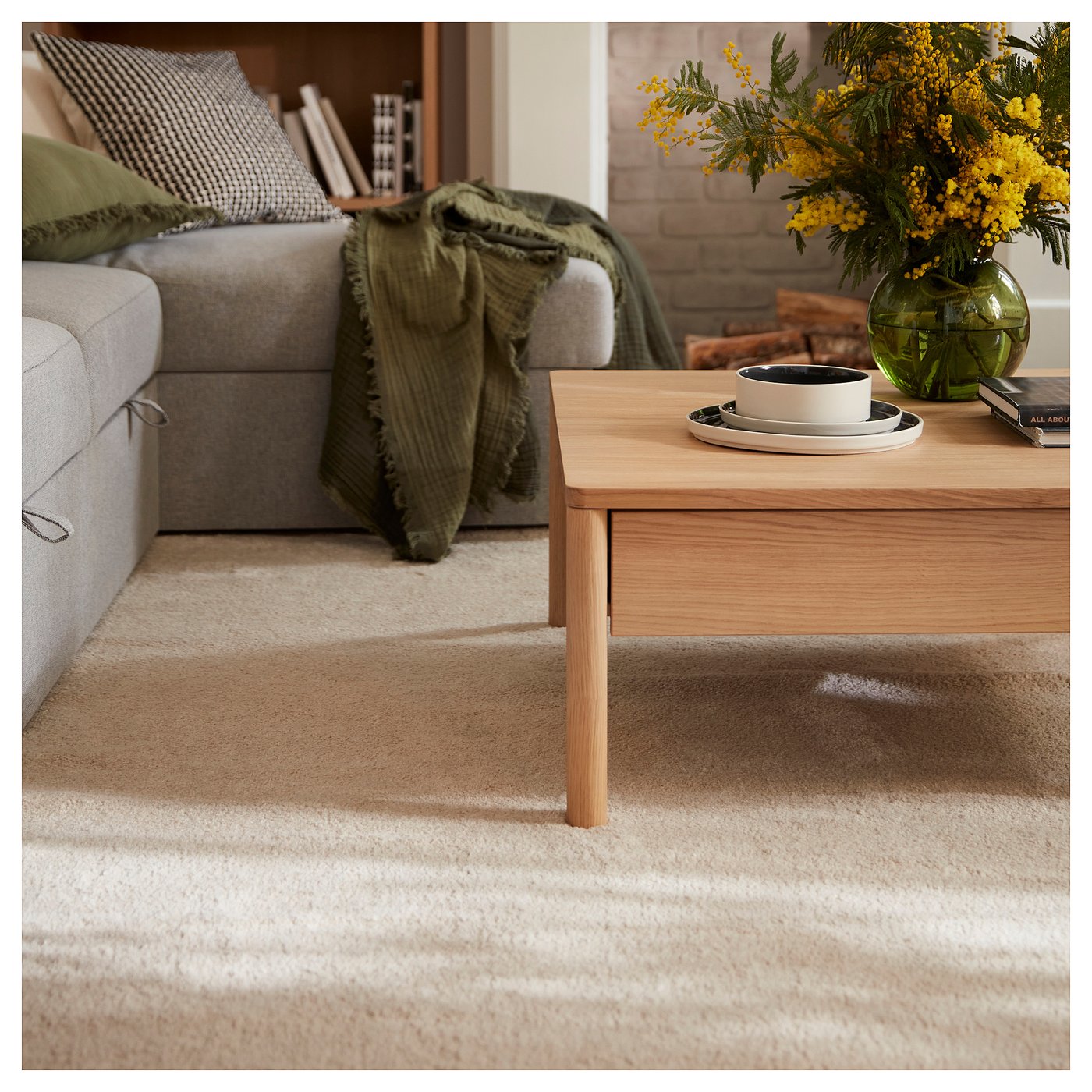 STOENSE ストエンセ ラグ パイル短, オフホワイト, 170x240 cm - IKEA