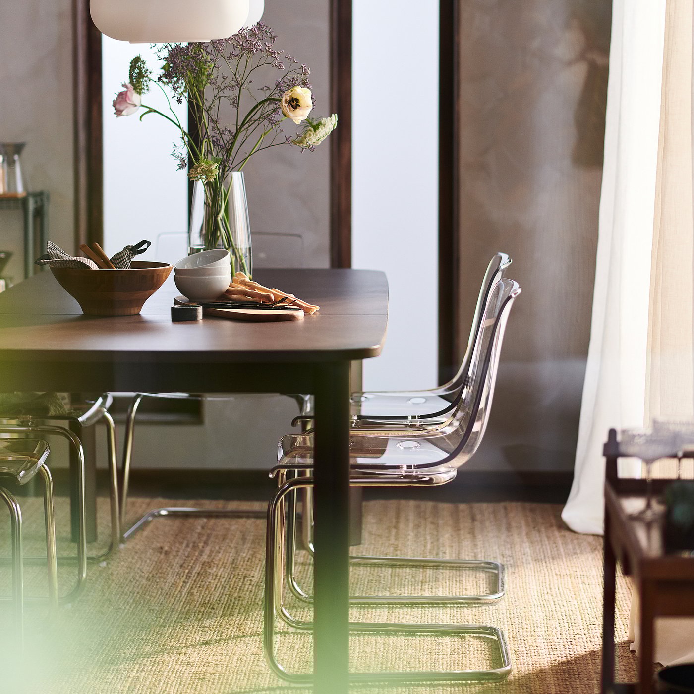 TOBIAS トービアス チェア, 透明, クロムメッキ - IKEA