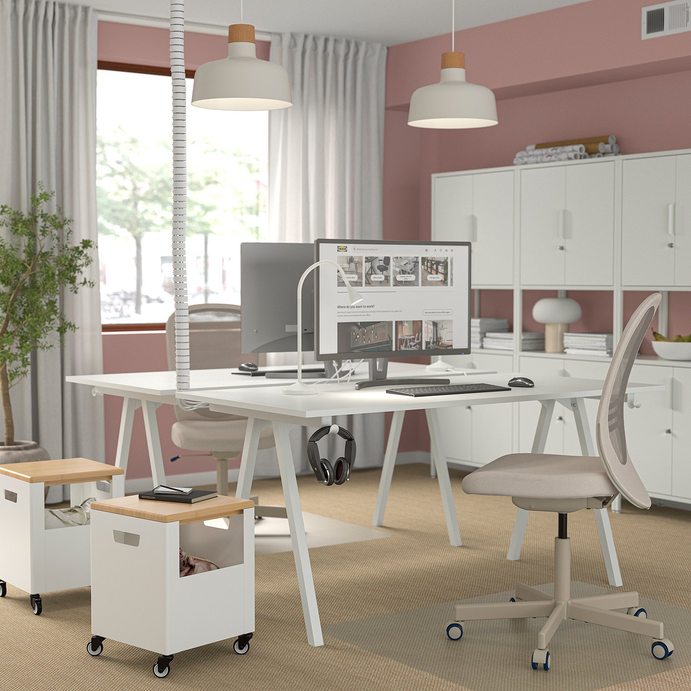 TROTTEN desk, white, 63x311/2