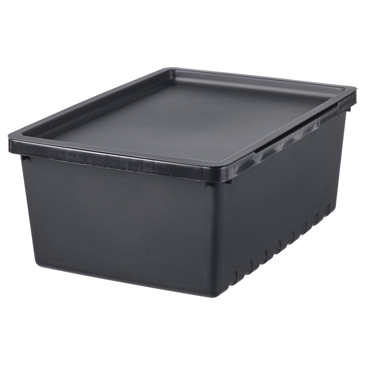 UPPSNOFSAD storage box with lid, black, 13 ¾x9 ¾x5 ½