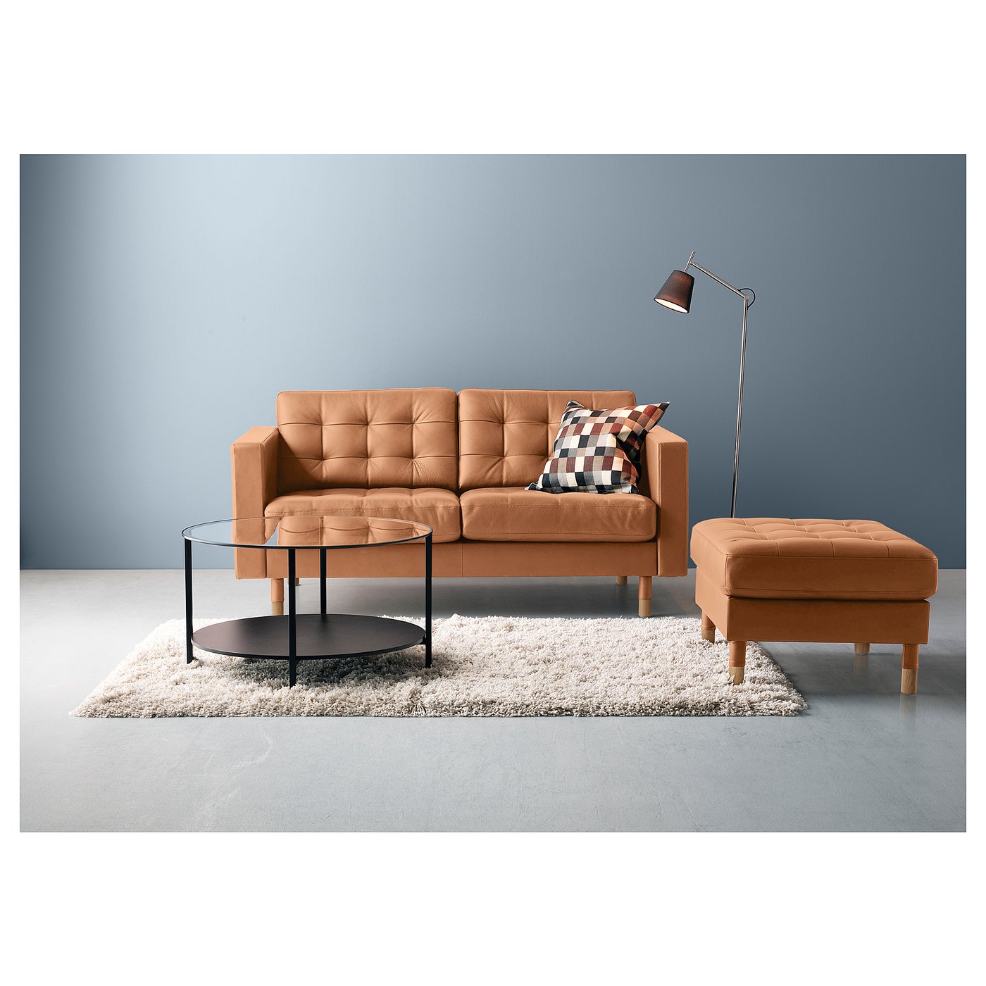 VITTSJÖ coffee table, black-brown/glass, 291/2