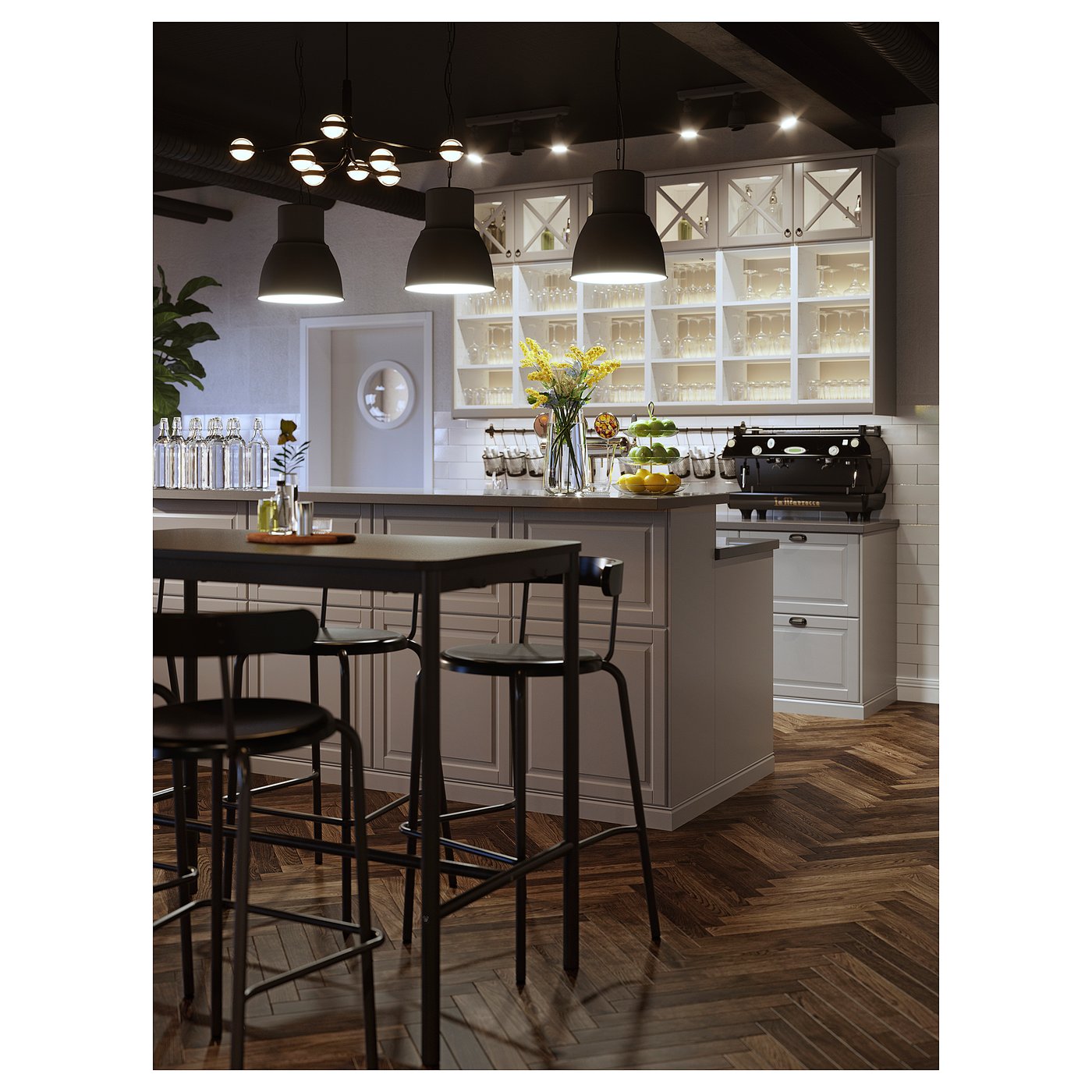 YNGVAR bar stool, anthracite, 291/2