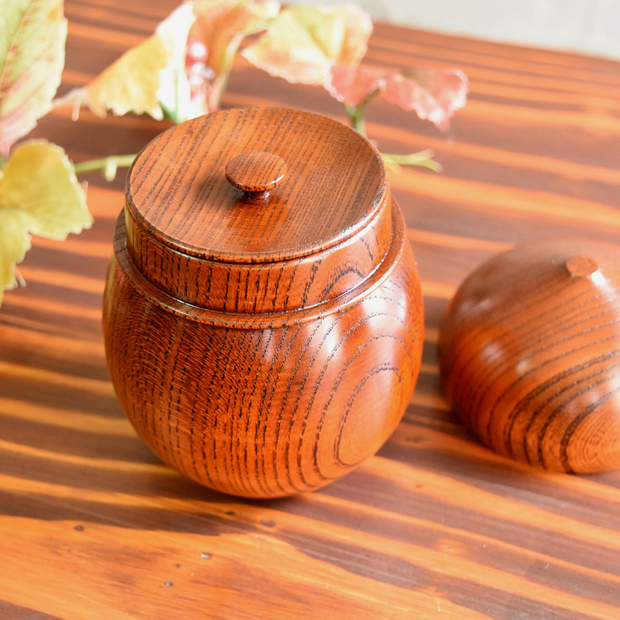 茶入れ 欅 茶筒 木製 漆塗り 漆器の井助