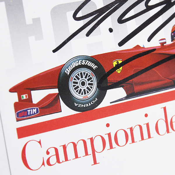 M.Schumacher直筆サイン入り額装F1-2000ポストカード : イタリア自動車