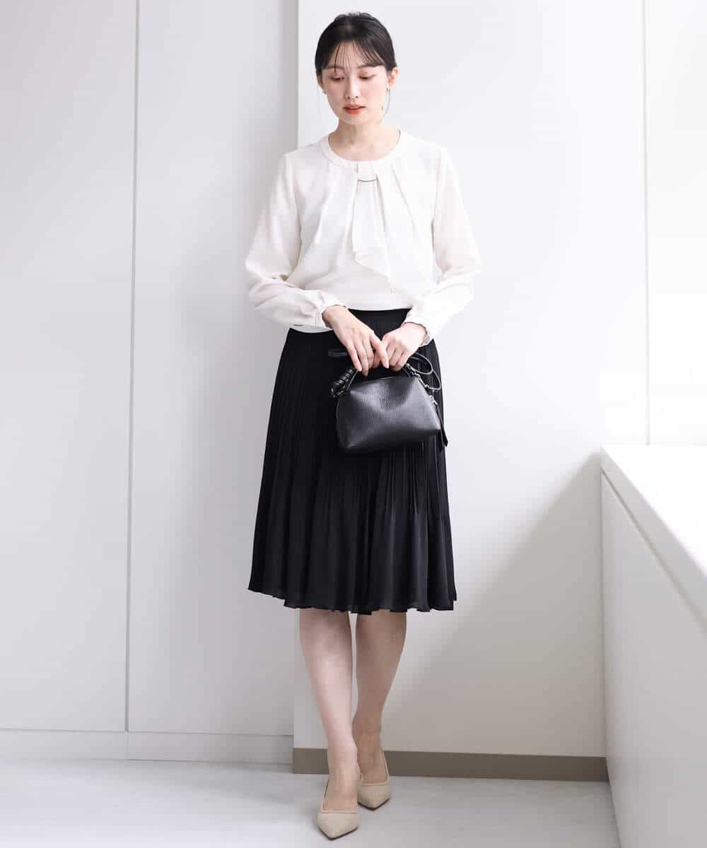 リバーシブルシフォンプリーツスカート/洗える(ひざ丈スカート) | MK