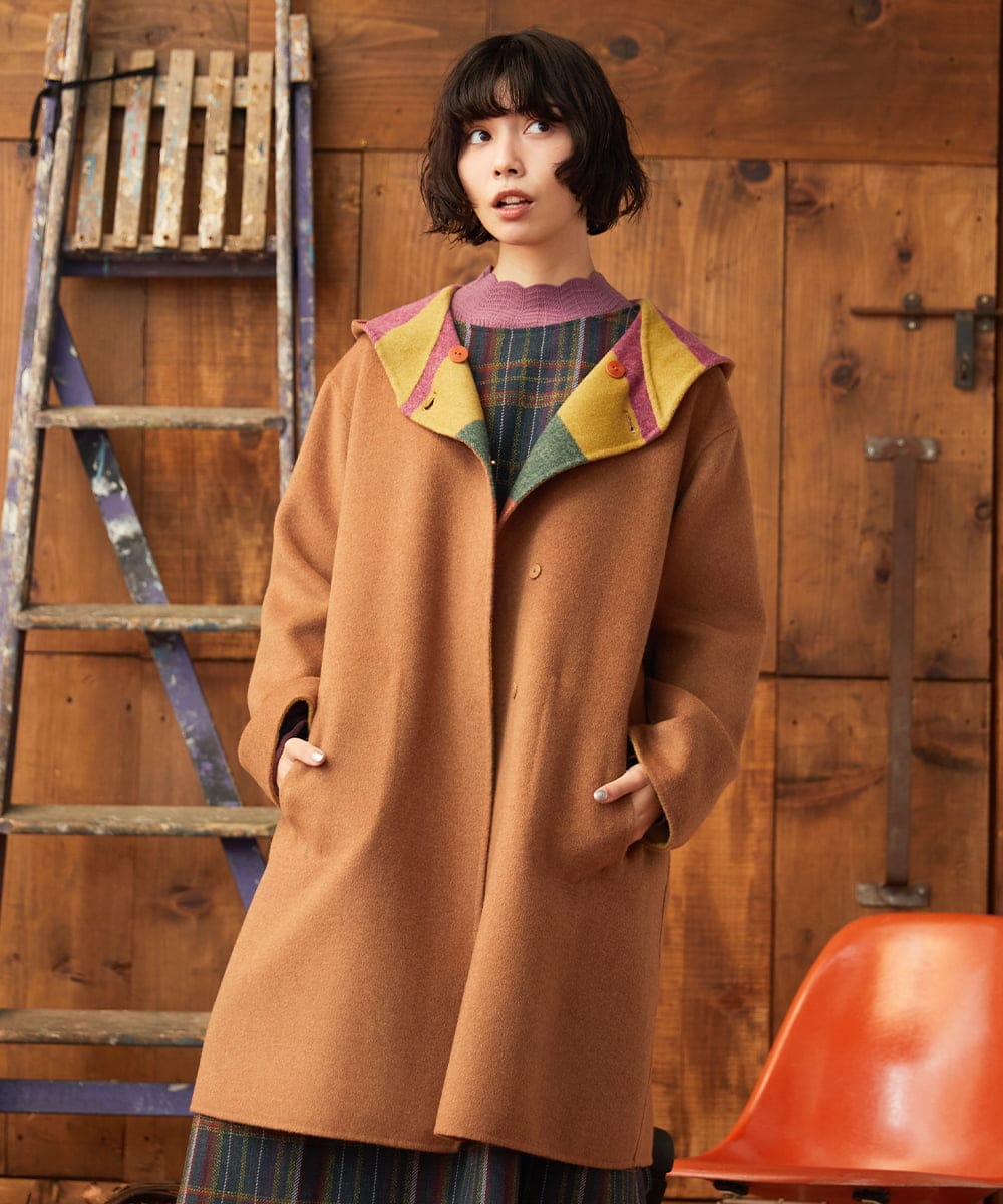 2WAY】Wフェイスリバーフード付きロングコート(その他のコート