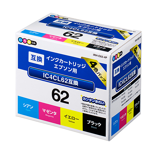 エプソンIC4CL62/IC4CL62A1互換インクカートリッジ | いろはインク