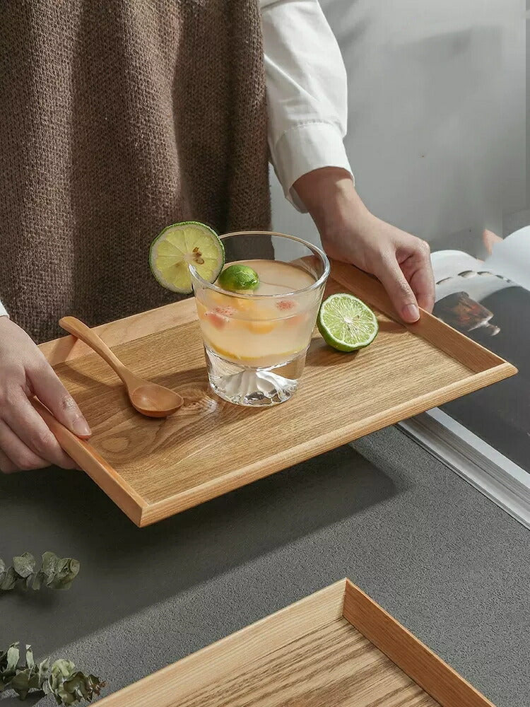 IwaiLoft 白木 トレー 羽反 長角膳 30cm 35cm 40cm 角型 はそり型の縁