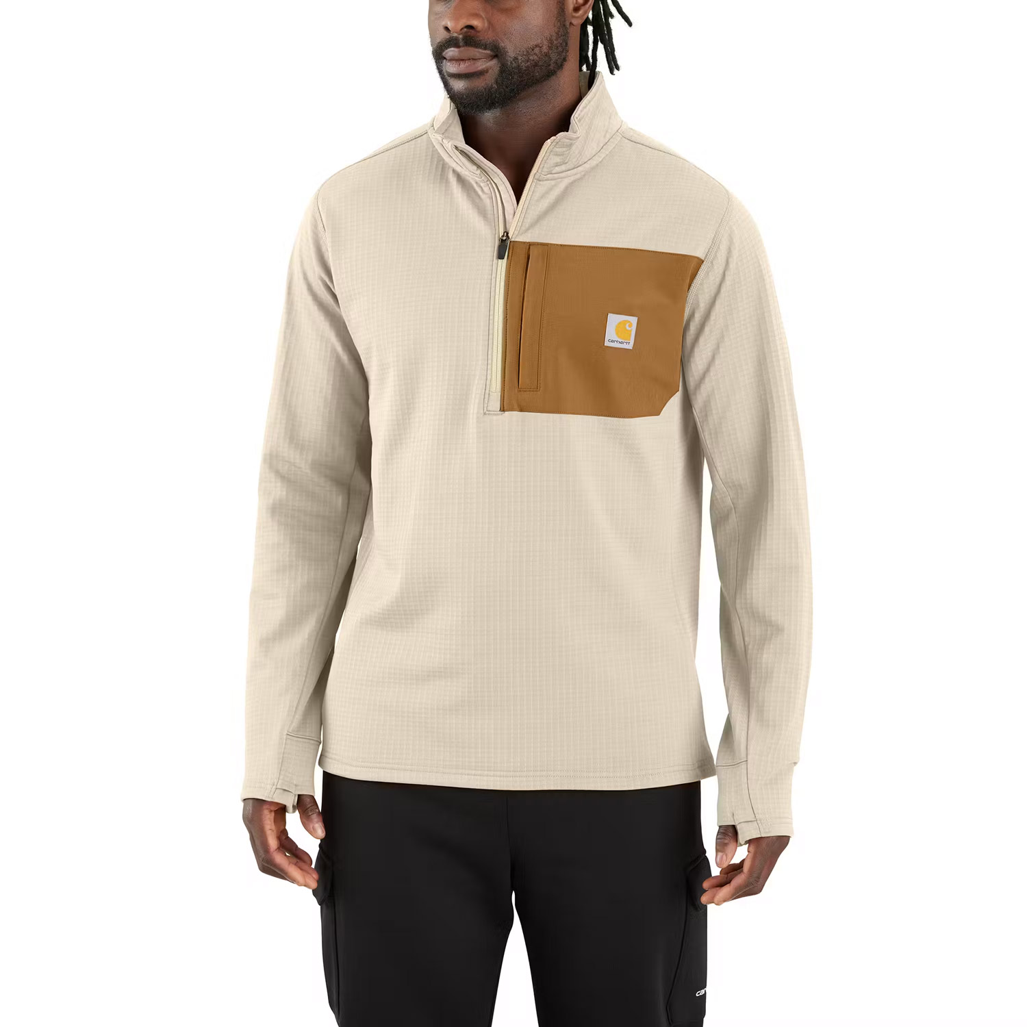 Men's Carhartt Force Relaxed Fit Mock Neck Half-Zip T-Shirt - H.N.