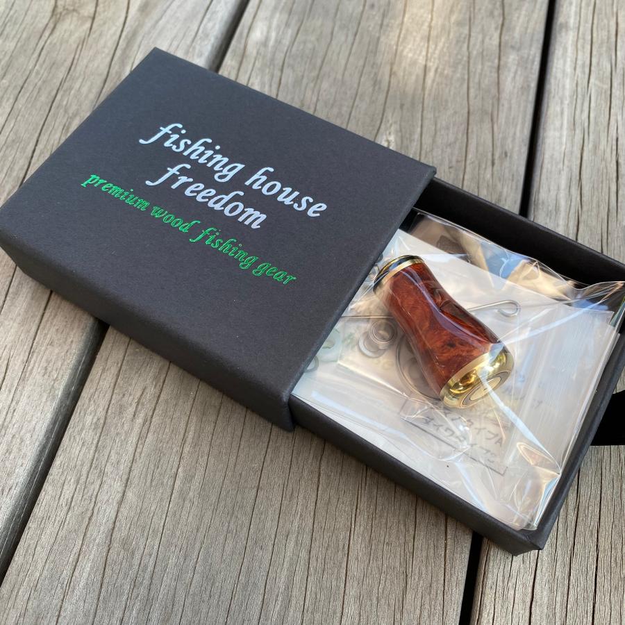 FHF】ウッド ハンドルノブ 丸形 Aランク 上杢花梨紅白瘤 F-01 - リール