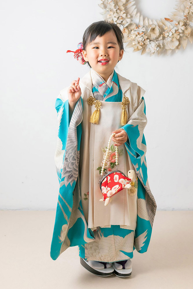3歳 青鶴 | つくば市のレトロ七五三撮影ハイカラ アンティーク着物と