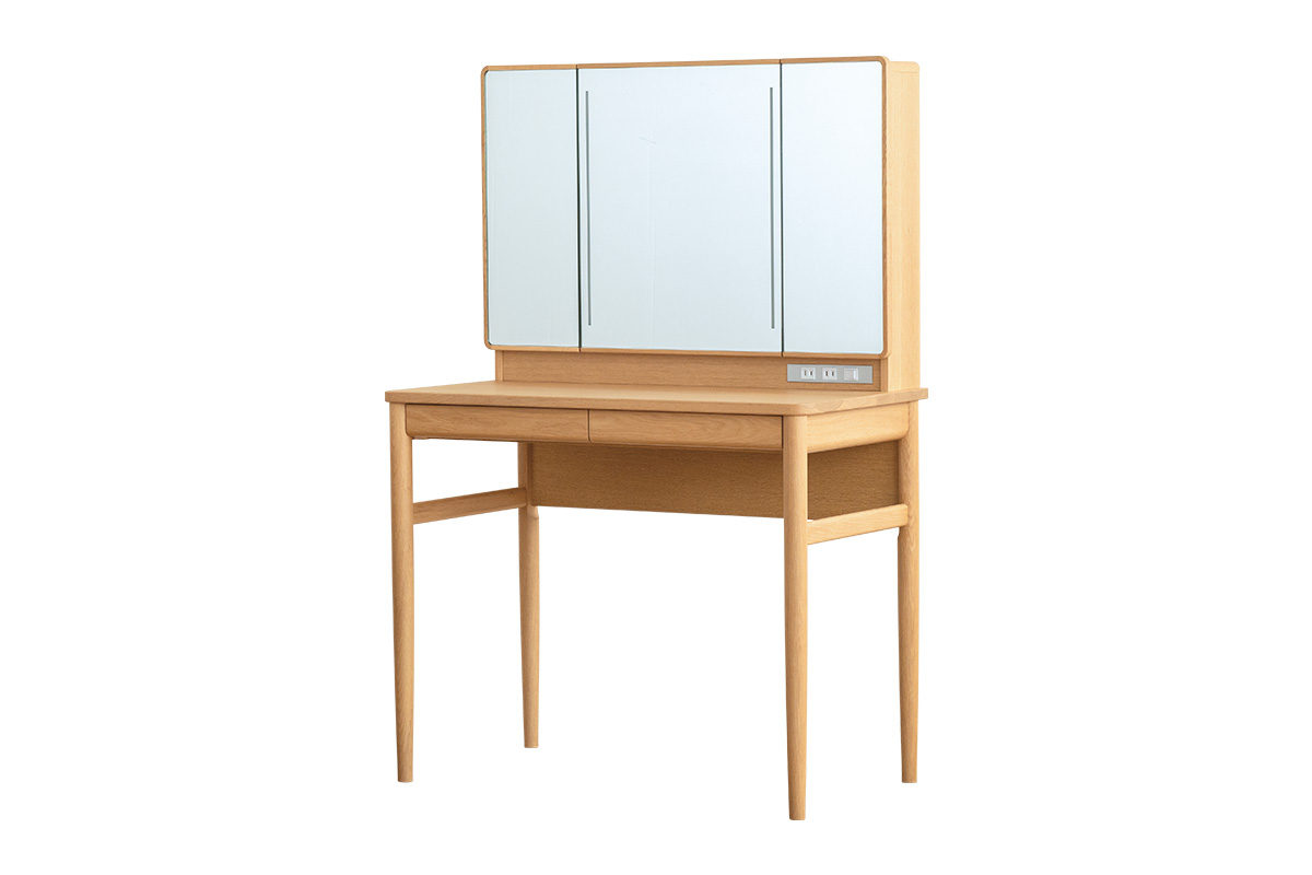 リビングでも使えるシンプルで優しいフォルムのドレッサー No. 8000