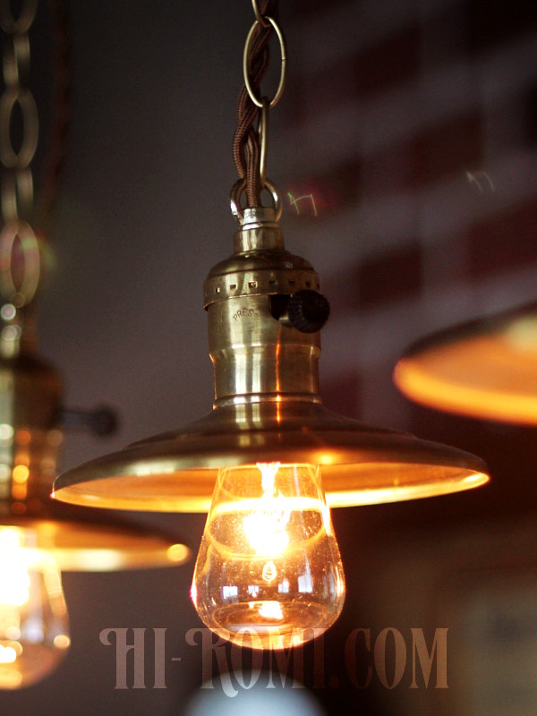 工業照明｜インダストリアルミニシェード付真鍮ペンダントライト