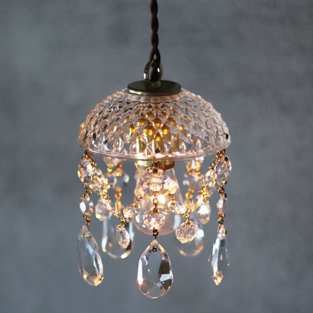ヴィンテージミニシャンデリアプリズムペンダントライト｜アンティーク