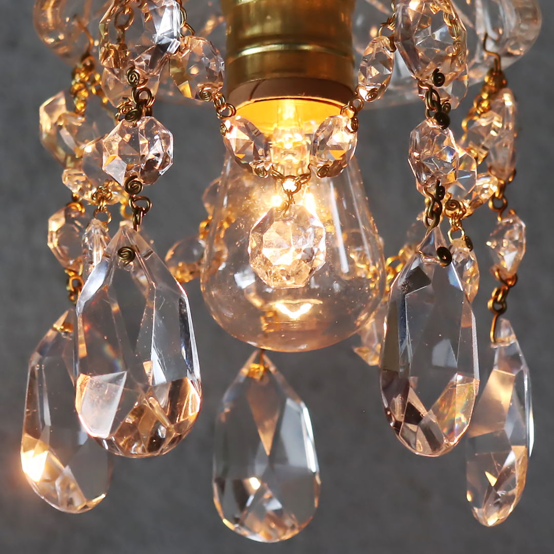 ヴィンテージミニシャンデリアプリズムペンダントライト｜アンティーク