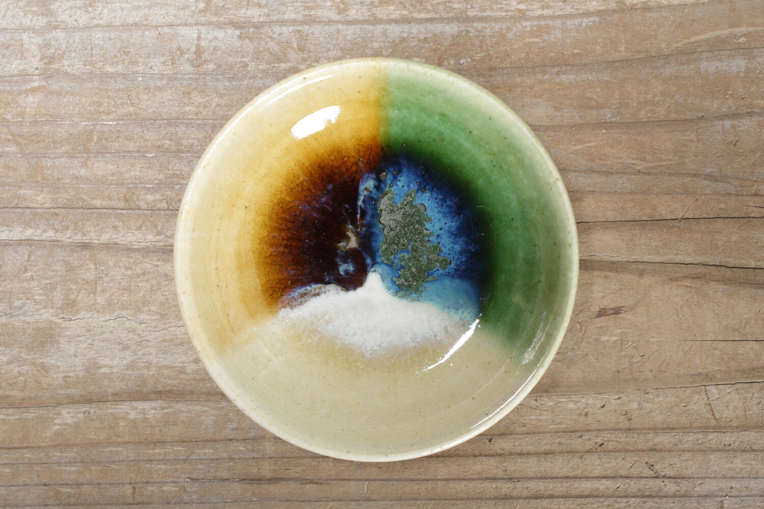 日々の暮らし | 三彩塗り分け小皿 4寸 | 瀬戸本業窯