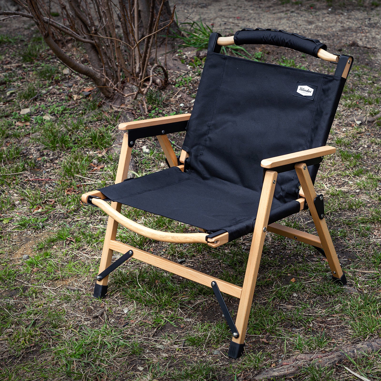 ウッドフレームチェアEX アウトドア キャンプ 椅子 チェア【1年保証