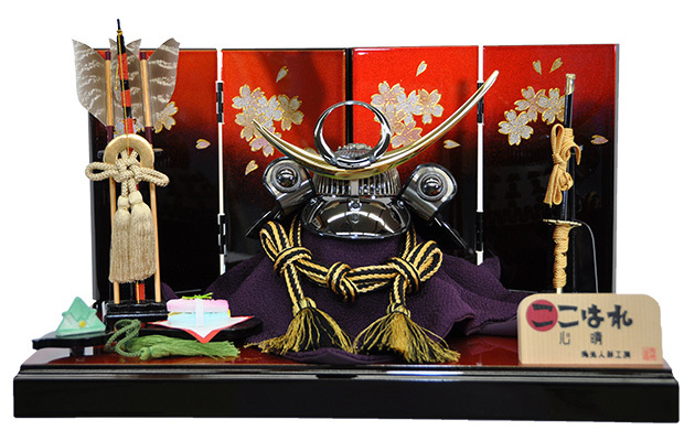 五月人形 ガラスケース飾り【P93219】 立身出世の龍の絵柄を随所に