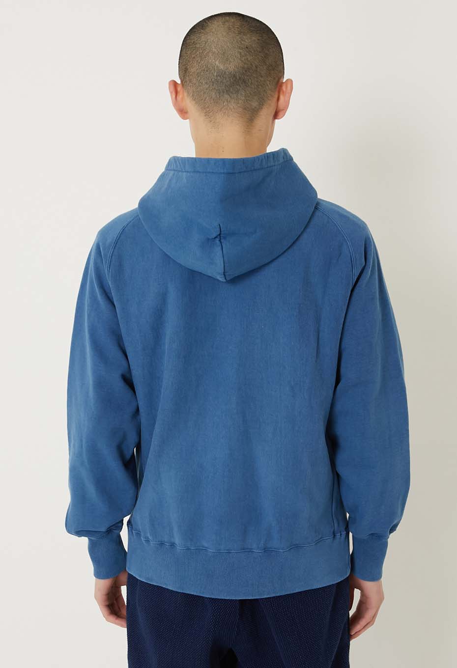 Organic Urake Tezome Sweat Zip sweat fabric Unisex | BLUE BLUE