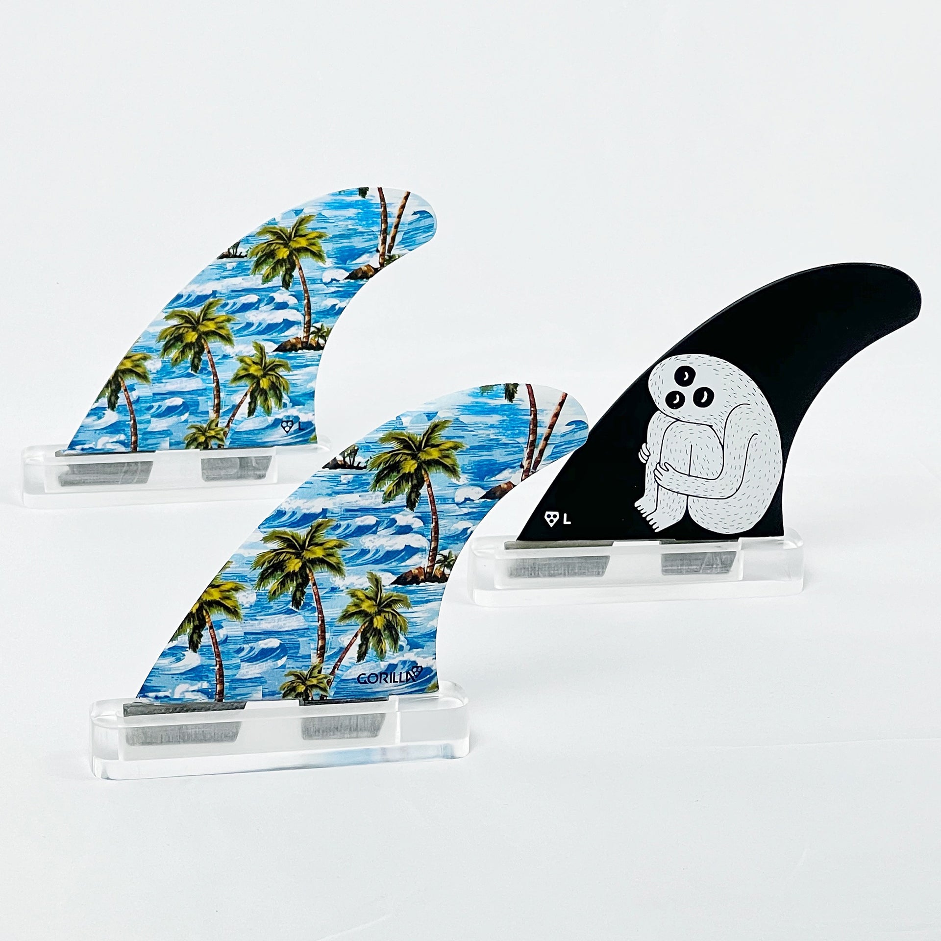 Gorilla FCS II Sloth Palm Trend Shank Large Thruster Fins — Jungle