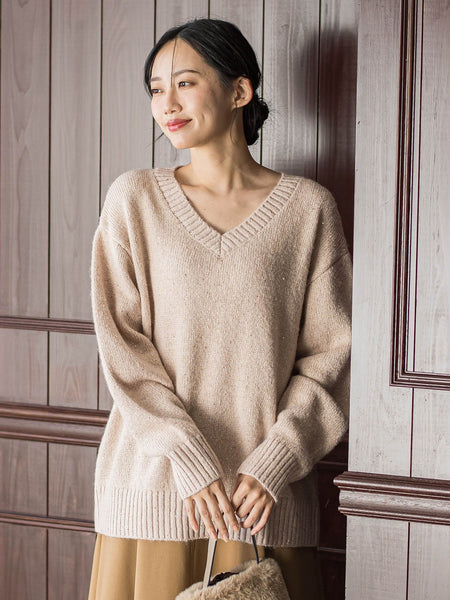 スパンコールVネックニット≪手洗い可能≫ | Droite lautreamont