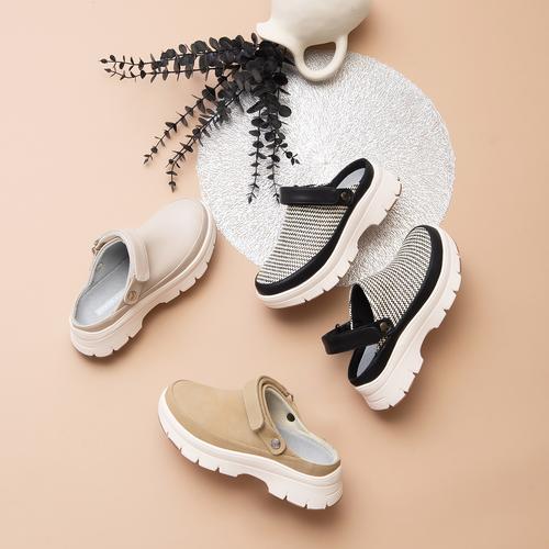 2WAYベルト付きクロッグサボミュールシューズ(M アイボリー