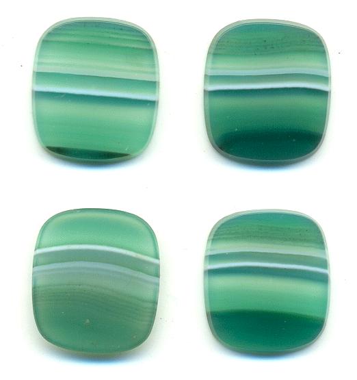 16.5x14.5mm Green Striped Agate Stone-0720-76