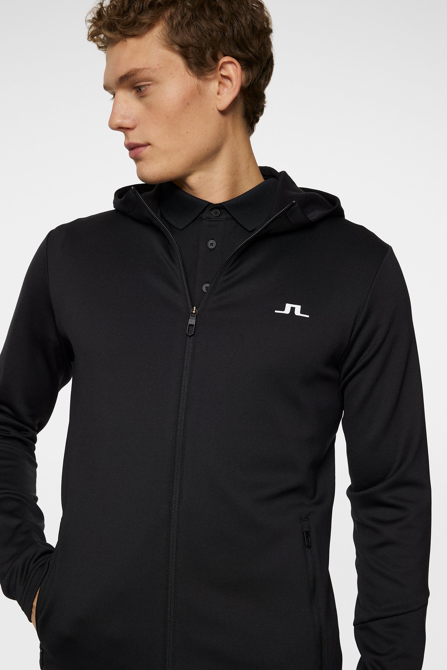 Aerial Full Zip Hood / Black – J.Lindeberg