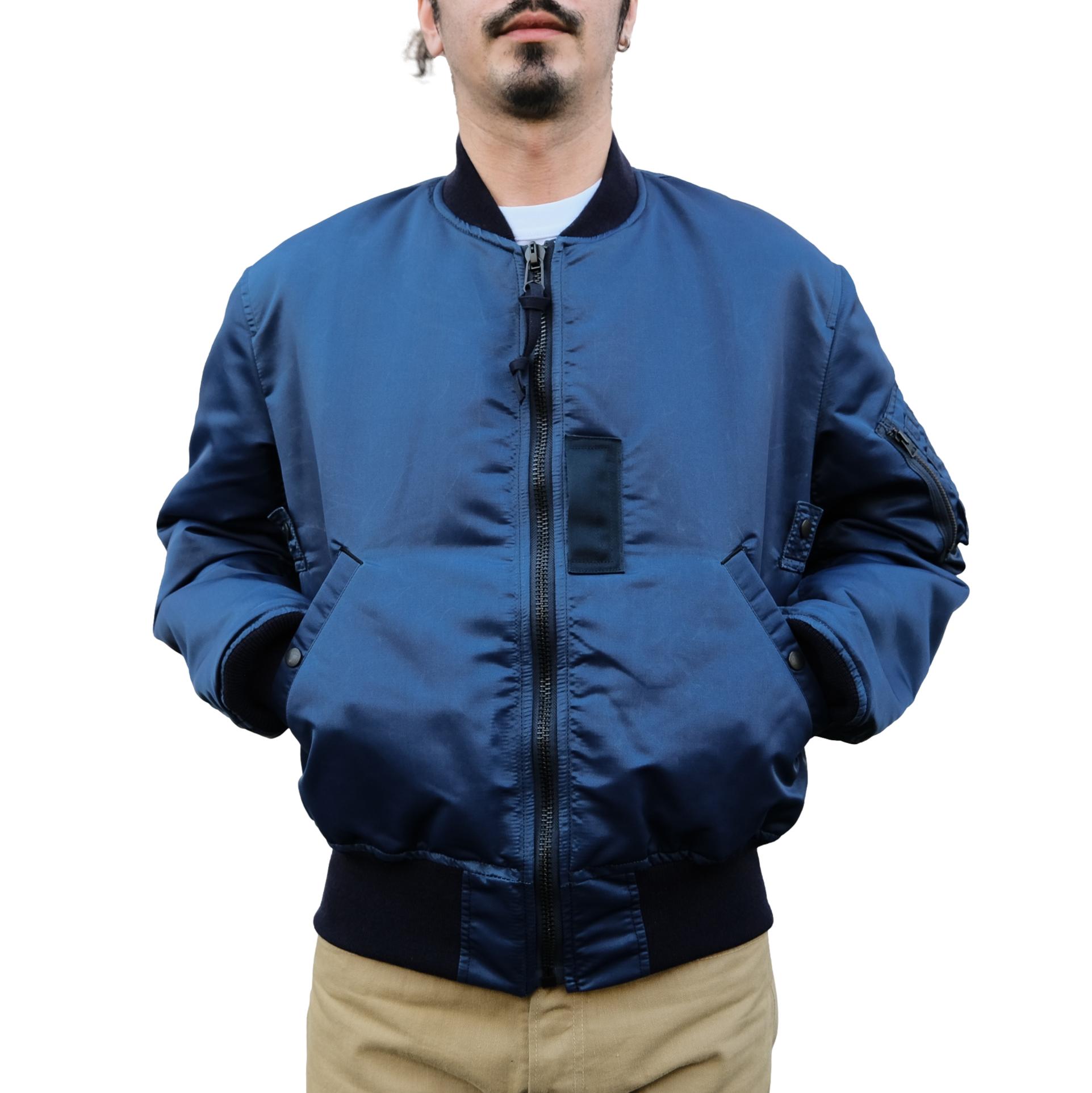 Studio D'Artisan Indigo MA-1 Flight Jacket - Okayama Denim