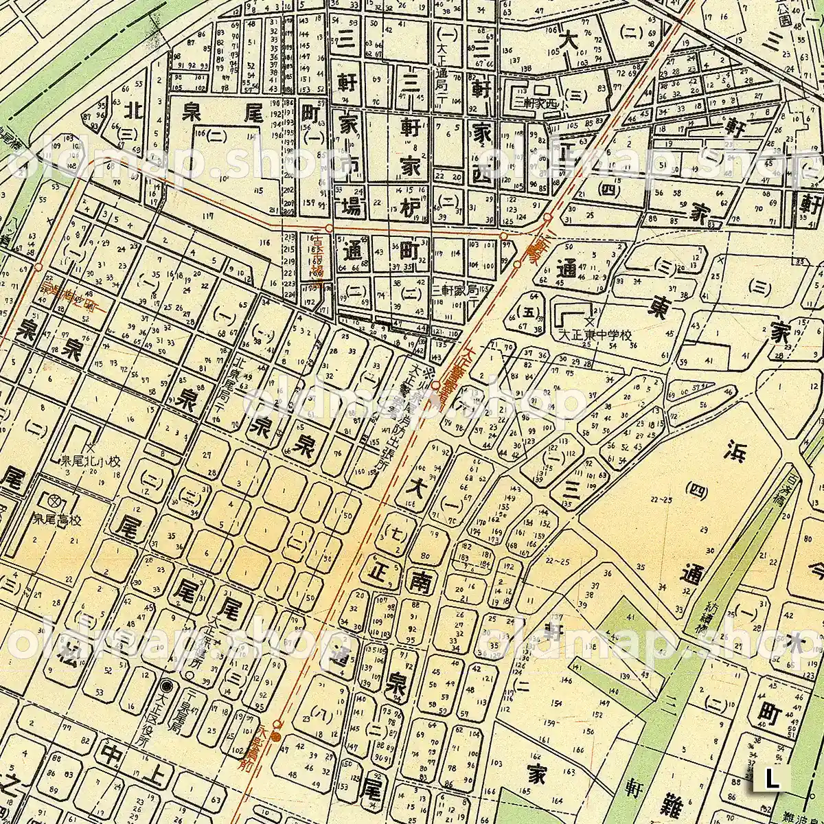 大正区詳細図 昭和30年(1955) – 大阪市区分詳細図 古地図素材データの