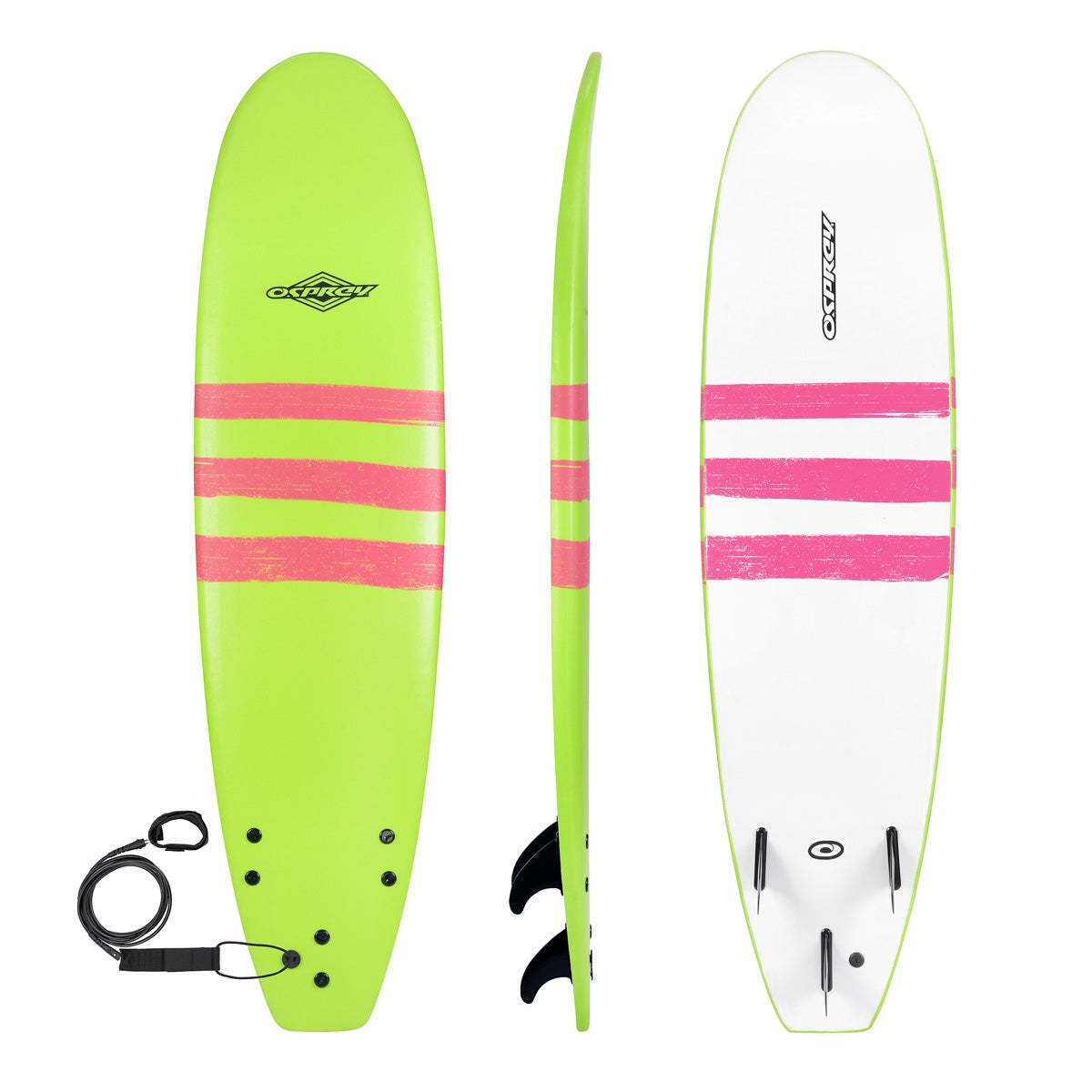 7ft Foamie - Green Triband | Beginner Surfboards | Osprey