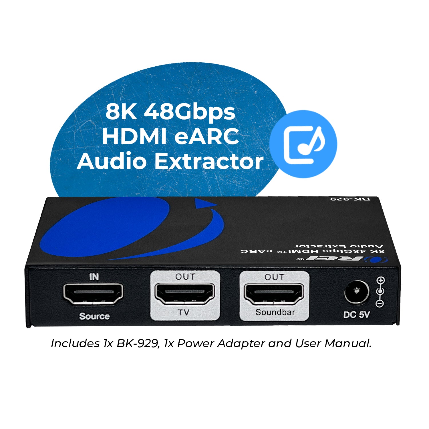 8K HDMI™ Audio Extractor (eARC Output)-BK-929 – OREI.COM