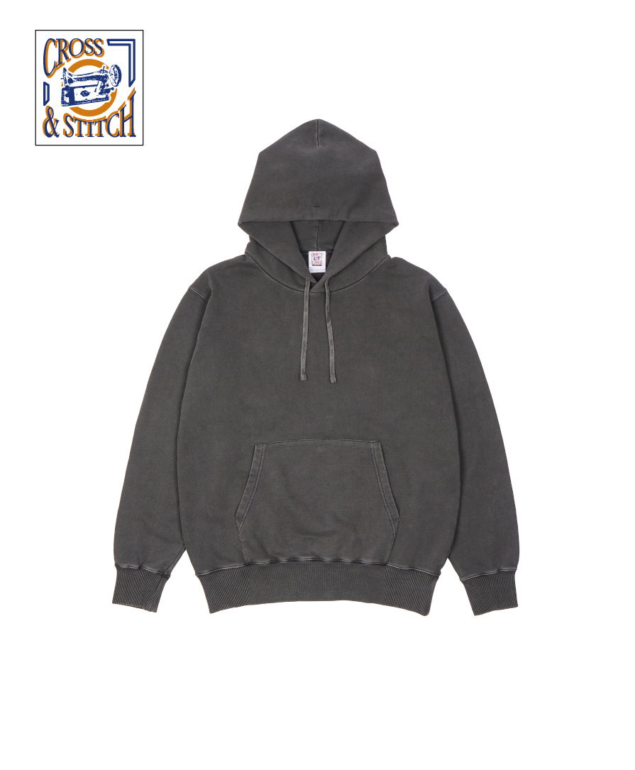 ピグメントP/Oパーカー(CROSS&STITCH)-無地パーカー激安卸専門オレンジ