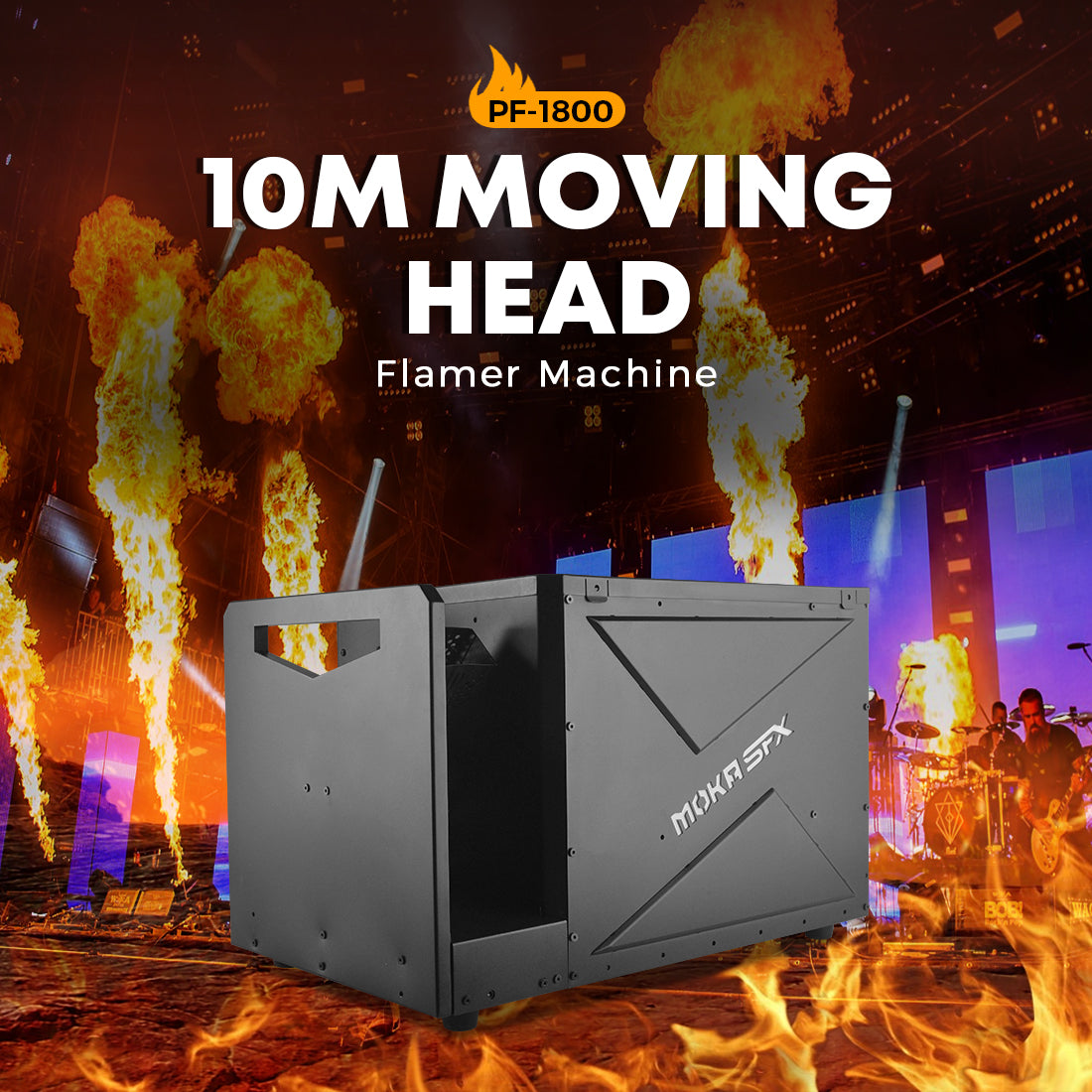 10m Rainproof Swivel Flame Machine – PF-1800 | MOKA SFX – MOKA SFX