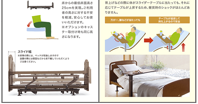 自宅介護におすすめ 電動リクライニングベッド 天然木昇降タイプ