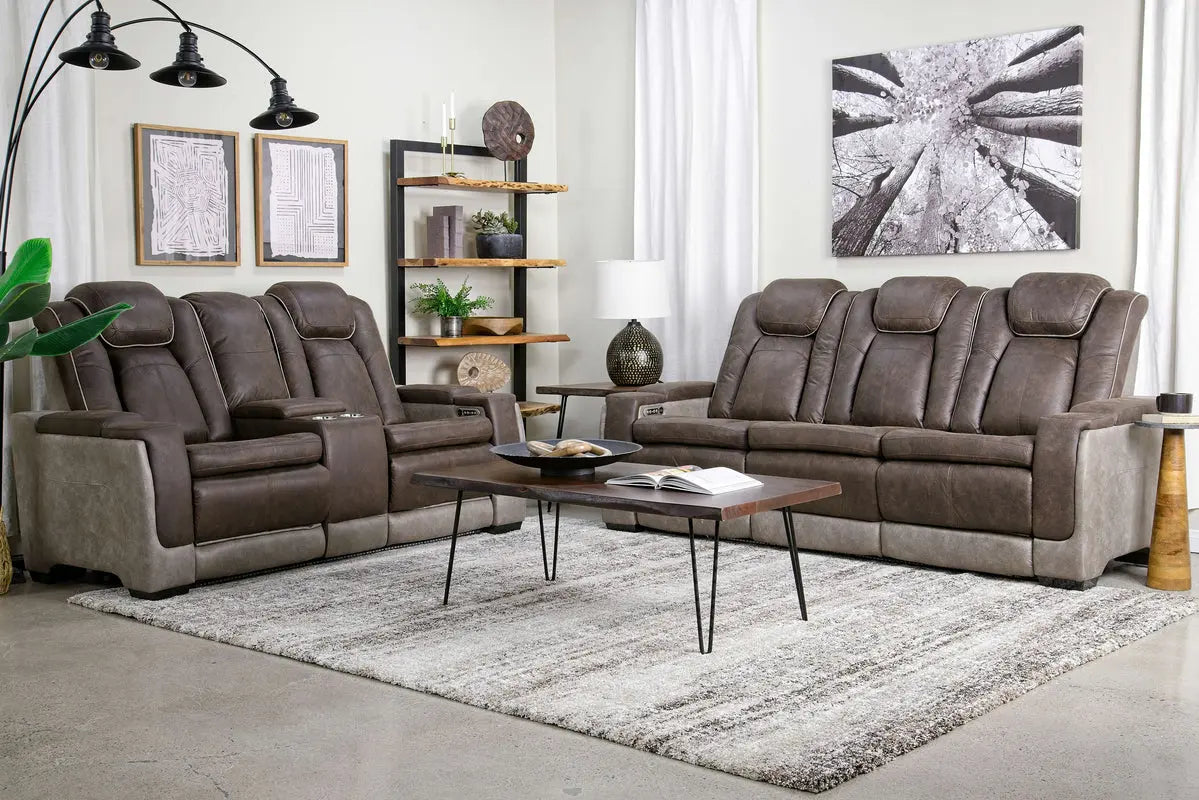 Lantana 2 Power Sofa In Rocky Brown/Gray | Sofas | Living Room