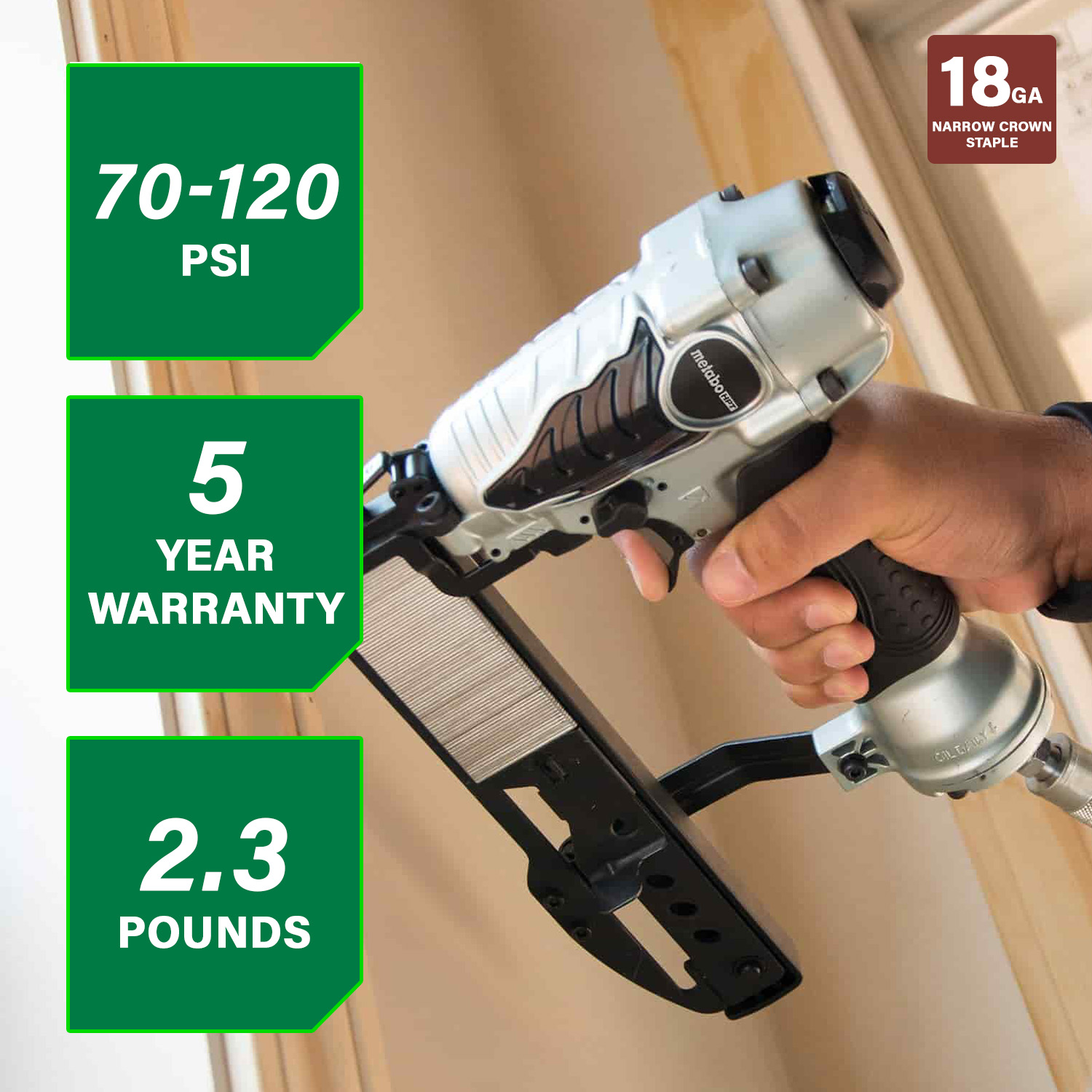 18 Gauge 1/4 Inch Narrow Crown Stapler | Metabo HPT N3804AB3