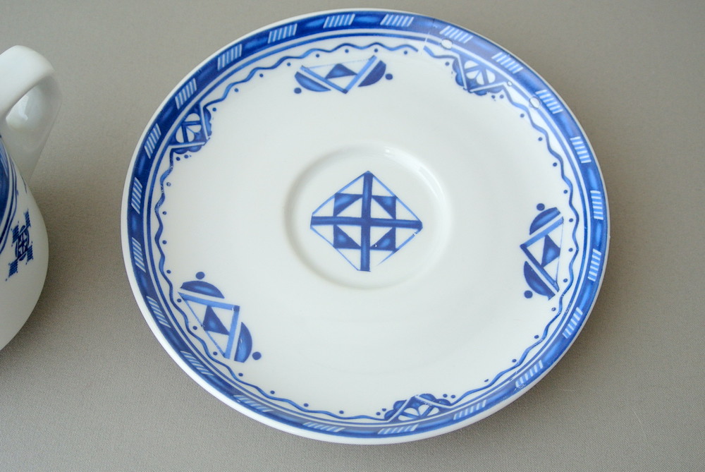 コセマ カップ＆ソーサー：青白フェズ刺繍風（ユーズド）COCEMA 希少